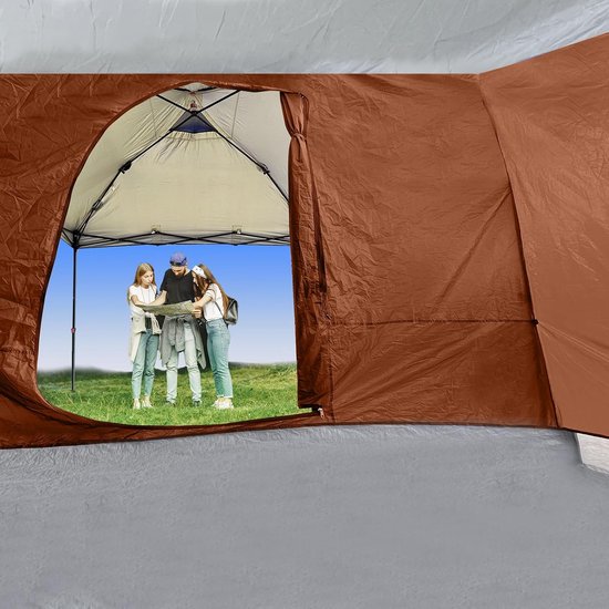 Camping Tent - Bijzettent Gazebo - Kamperen - Waterdicht Insectenwerend - 35 vierkante meter - Oranje — afbeelding 3