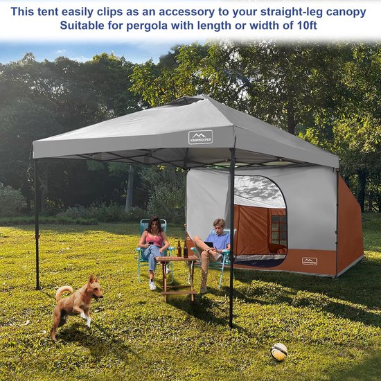 Camping Tent - Bijzettent Gazebo - Kamperen - Waterdicht Insectenwerend - 35 vierkante meter - Oranje — afbeelding 2