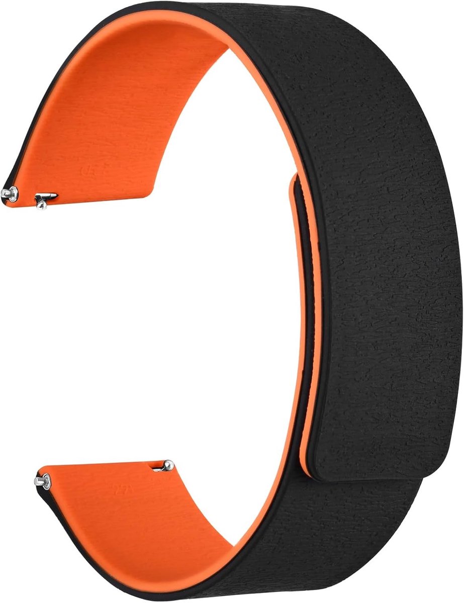 Horlogeband 20mm 22mm - Houten structuur silicone - Snelle bevestiging - Ideaal voor dagelijks gebruik - SnelShoppen