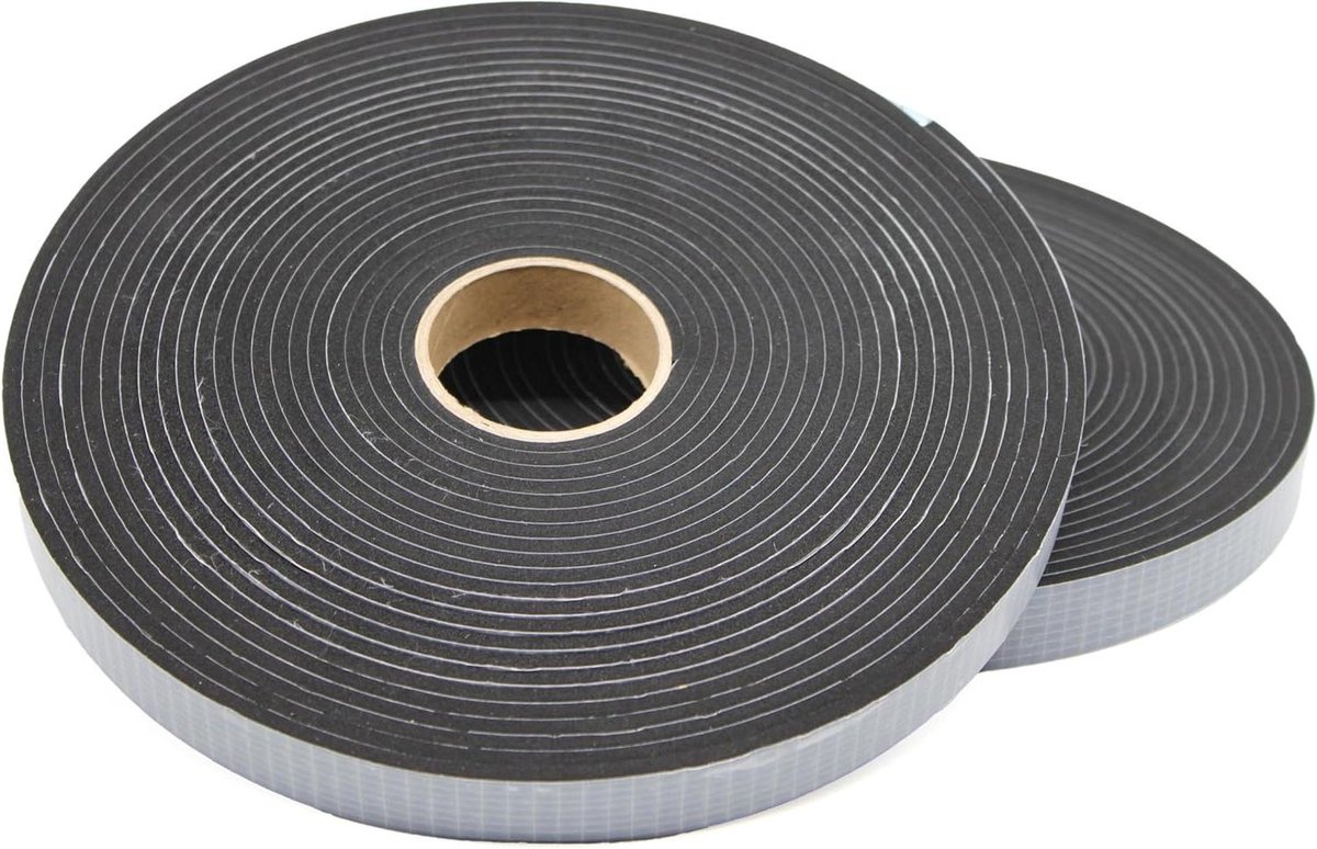 EPDM celrubber tape - Zelfklevend schuimrubber - Waterdicht afdichten - Gesloten celstructuur - 10 meter rol - Zwart