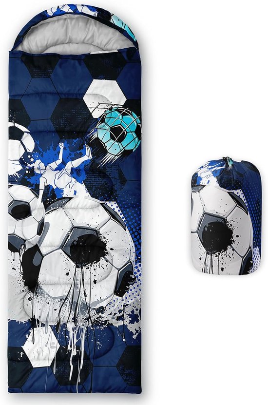 Slaapzak Mummie - Outdoor Slaapzak - Kamperen en Wandelen - Waterdicht Polyester - 80 x 230 cm - Voetbal — afbeelding 5