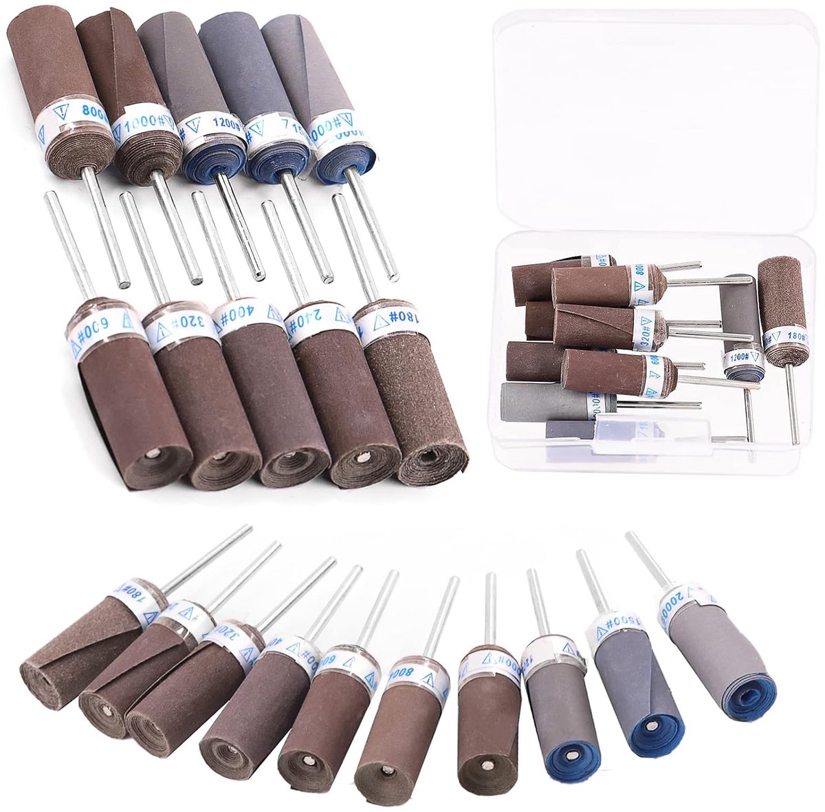 Schuurdrums Set 10 Stuks - 180-2500 Grit - Universele Maat - Perfect voor Polijsten - SnelShoppen