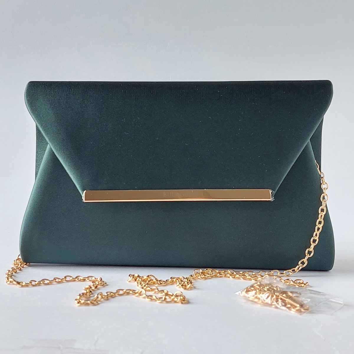 Ruime Clutch - Donkergroen Satijn - Ruime Envelop Avondtas