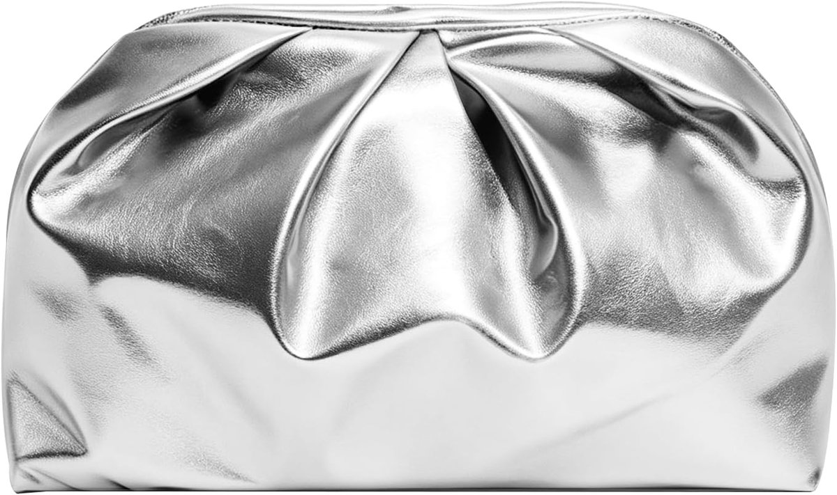 Handtas dames - geplooid - kunstleer - elegante avondtas voor bruiloft - SnelShoppen