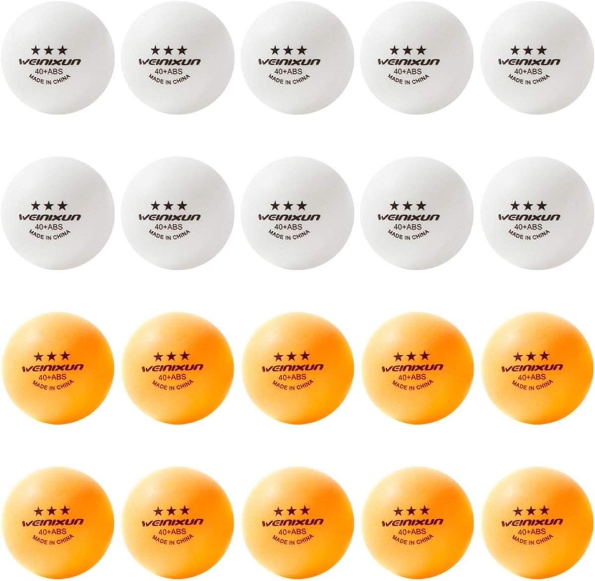 Tafeltennisballen 20 stuks - Oranje en Wit - Duurzaam ABS materiaal - Ideaal voor training en plezier - SnelShoppen