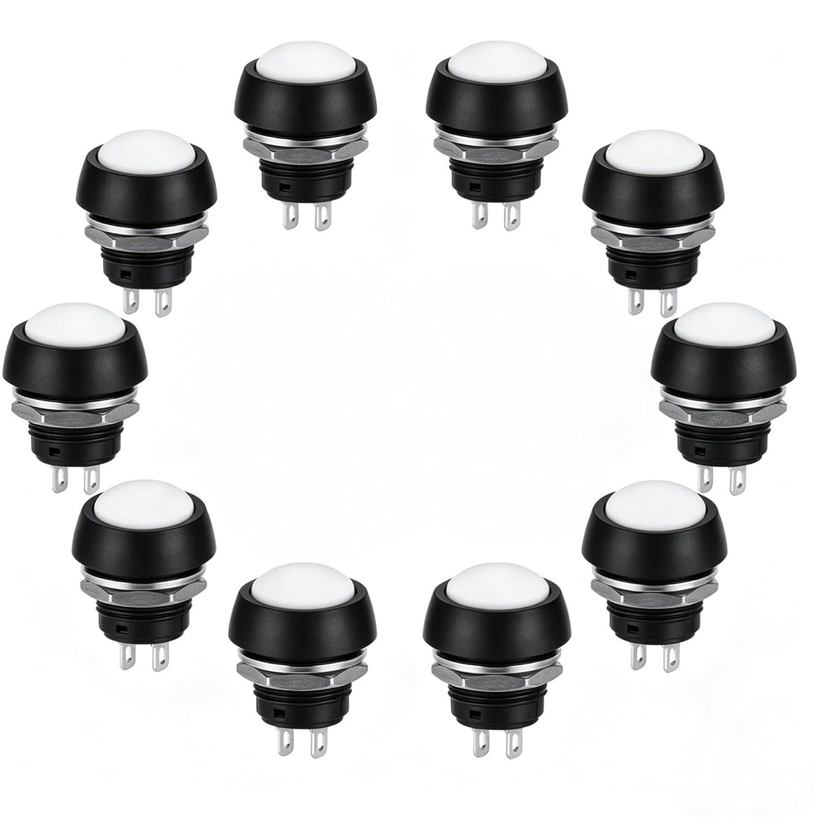 Drukknop 12mm Waterdicht - Mini Ronde Schakelaar - Zelfherstellend - Voor Huishoudelijke Toepassingen - SnelShoppen