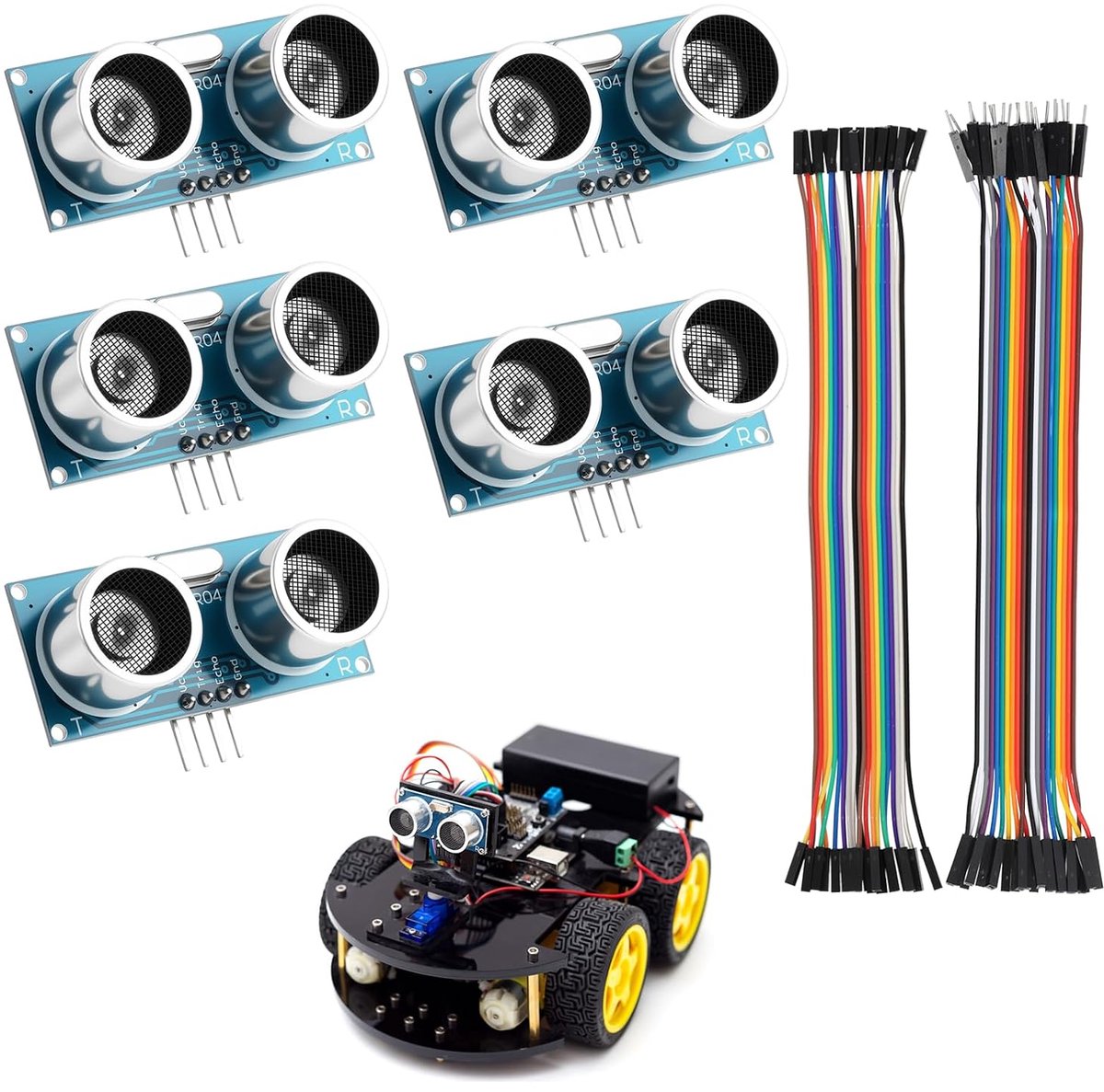 Ultrasone afstandsensor HC-SR04 - 5 stuks - 40kHz ultrasone modules - nauwkeurige afstandsmeting voor DIY projecten - SnelShoppen