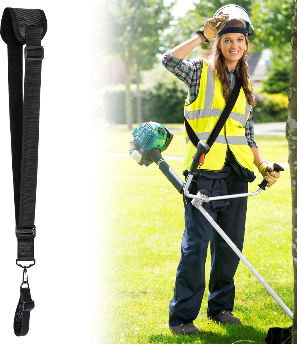 grasmaaier verstelbare onkruidvreter nylon riem grastrimmer draagriem voor tuinieren (zwart)