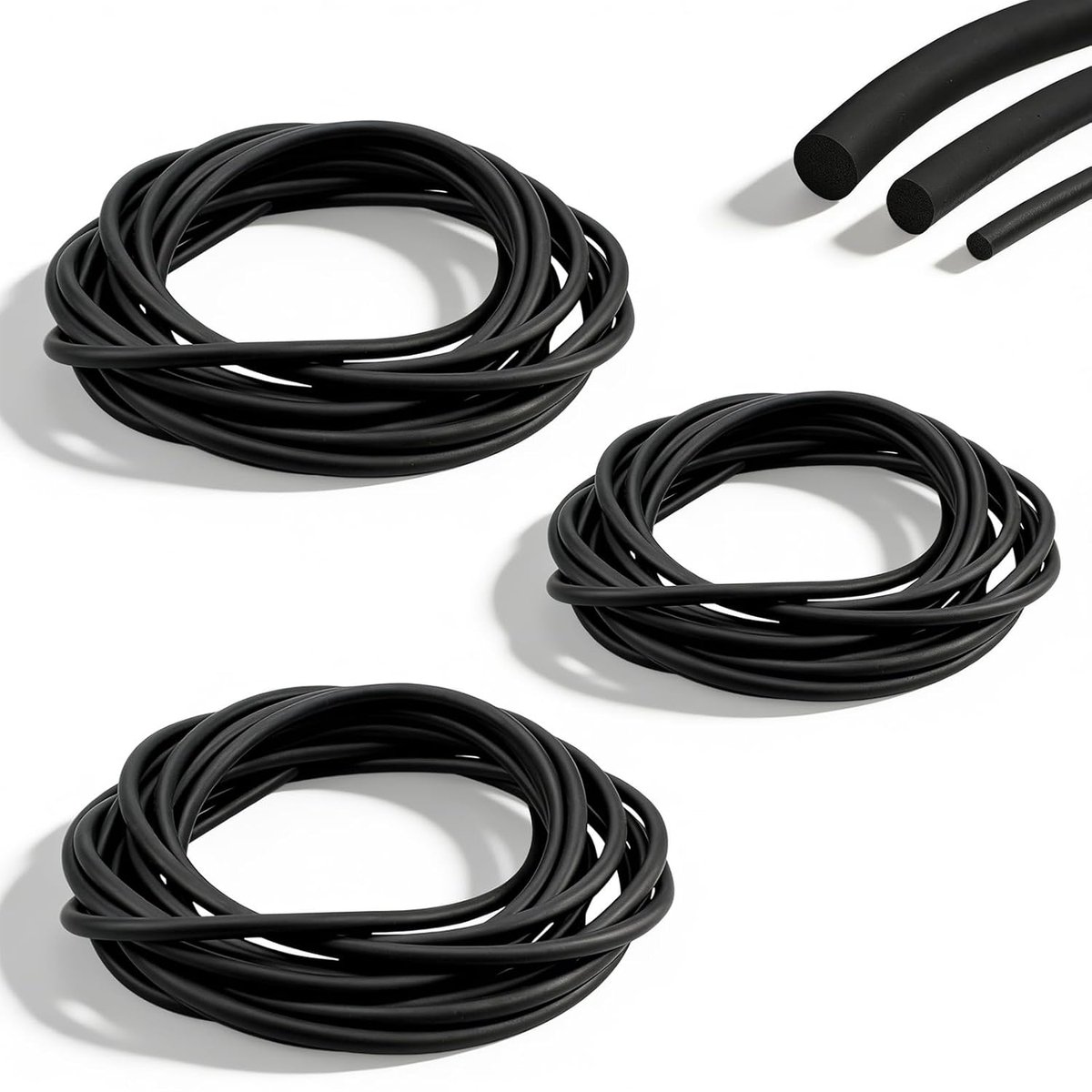 18 meter voegen, afdichtkoord, Ø 4 mm/5 mm/6 mm, zwart voegenvulprofiel, schuim, rond koord, navulkoord voor voegen voor deuren, ramen, plafonds en muren