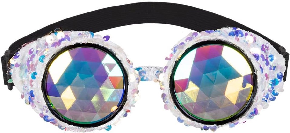 - Steampunk partybril Mirage | Holografische glazen, bril voor kostuum, carnaval, themafeest en festival