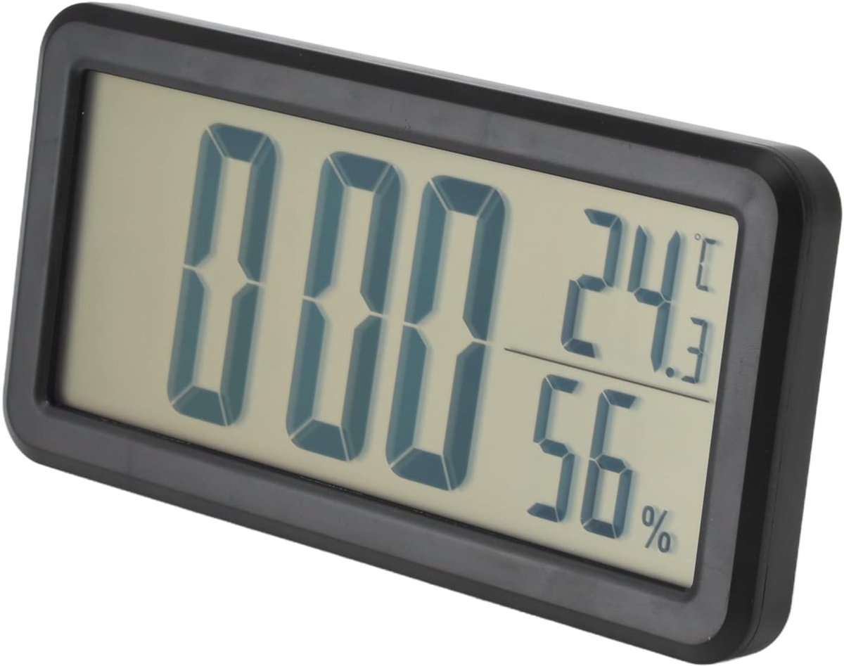 Wekker, Kleine LCD Elektrische Wekker voor Slaapkamers met Snooze-modus, Temperatuur- en Vochtigheidsdetectie, Eenvoudig in Te Stellen, Draagbare Multifunctionele Hangende Digitale Klok