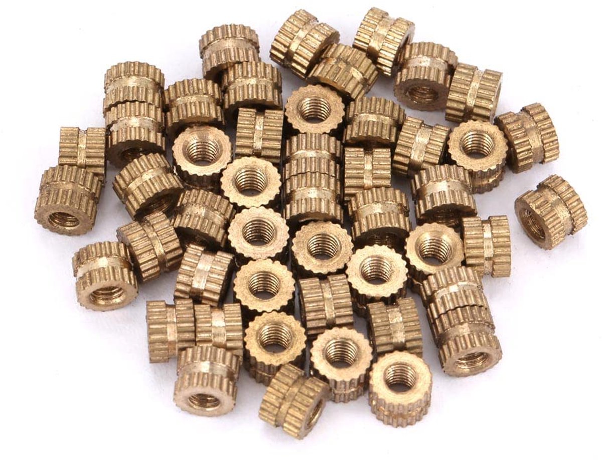 Gekartelde Cilinder met 50 Stuks M3 Ingebedde Moerinzetstukken voor Ingegoten Inzetstuk (M3*5 * 5.3 (50 stuks))