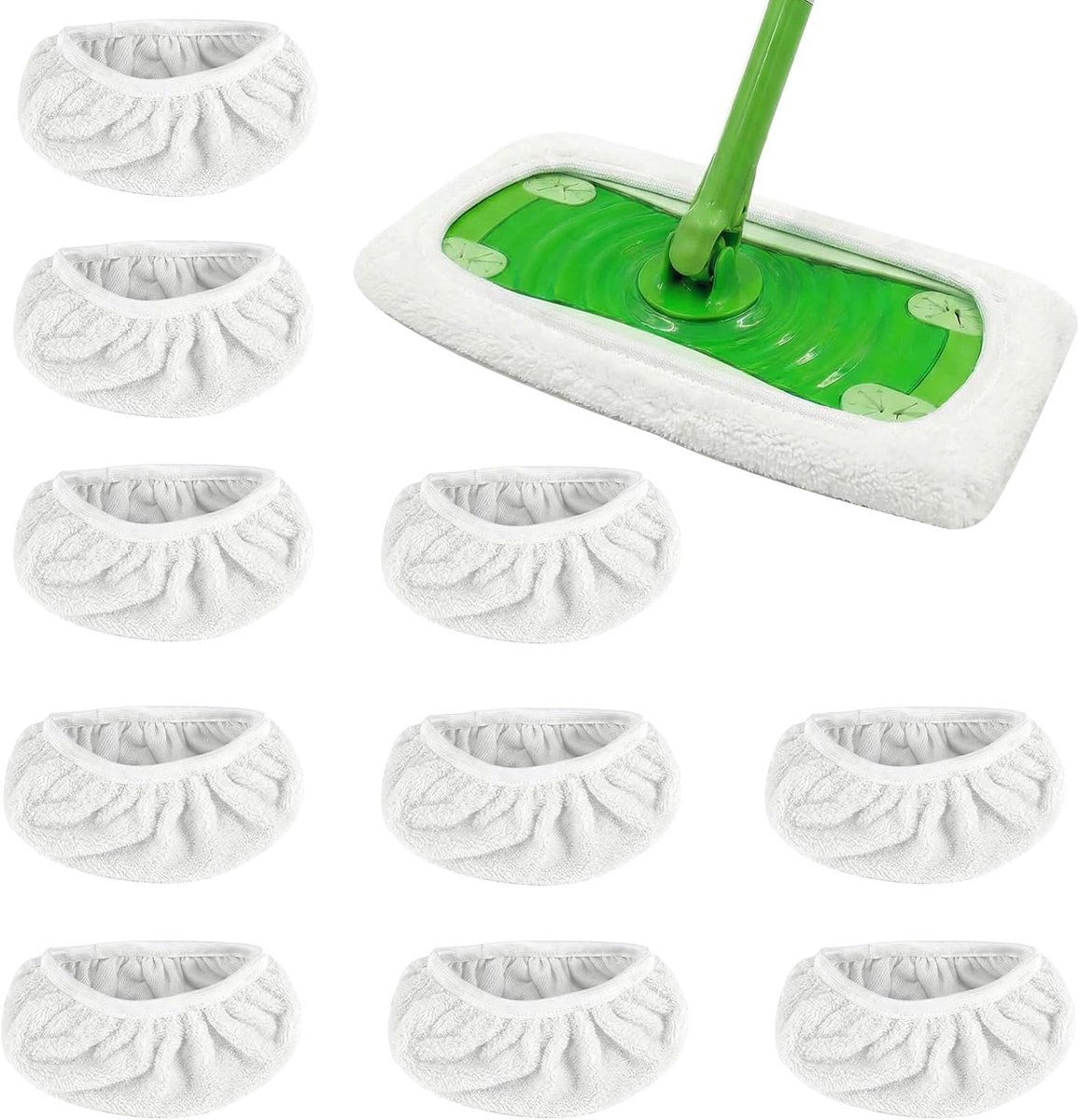 10 Stuks Vervangende Wisserhoezen voor Swiffer Vloerwissers, Herbruikbare Microvezel Vloerdoeken, Nat en Droog Universele Reinigingsdoeken voor Houten Vloeren, Harde Vloeren en Tegels
