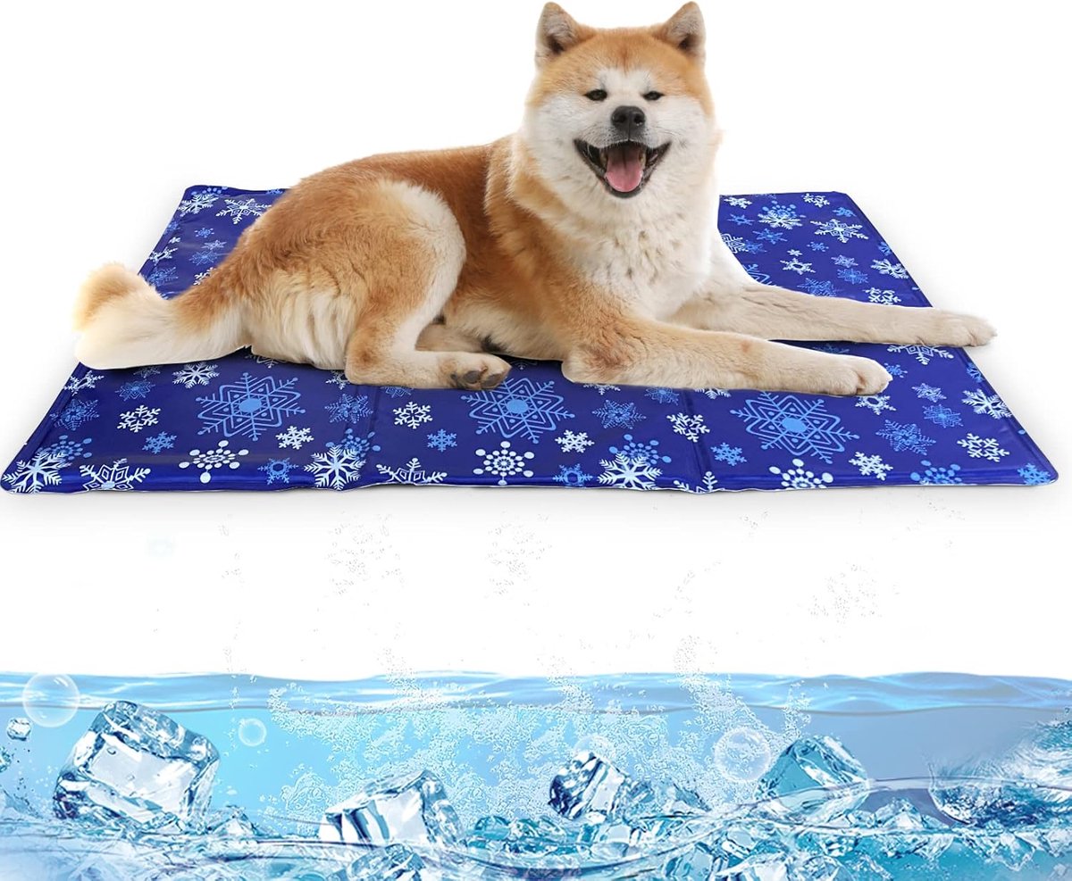 Mat voor Honden & Katten – Niet-Toxische Gel Koelmat voor de Zomer – Duurzaam, Waterdicht & Makkelijk Schoon te Maken – Koelkussen voor Huisdieren 90 x 50 cm