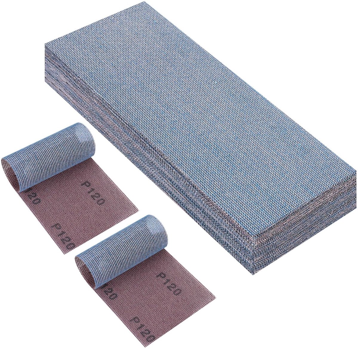 25 stuks, 115 x 230 mm, klittenband, professioneel keramisch schuurrooster, schuurpapier, korrel 120, voor handschuurmachine, vlakschuurmachine en handschuurblok