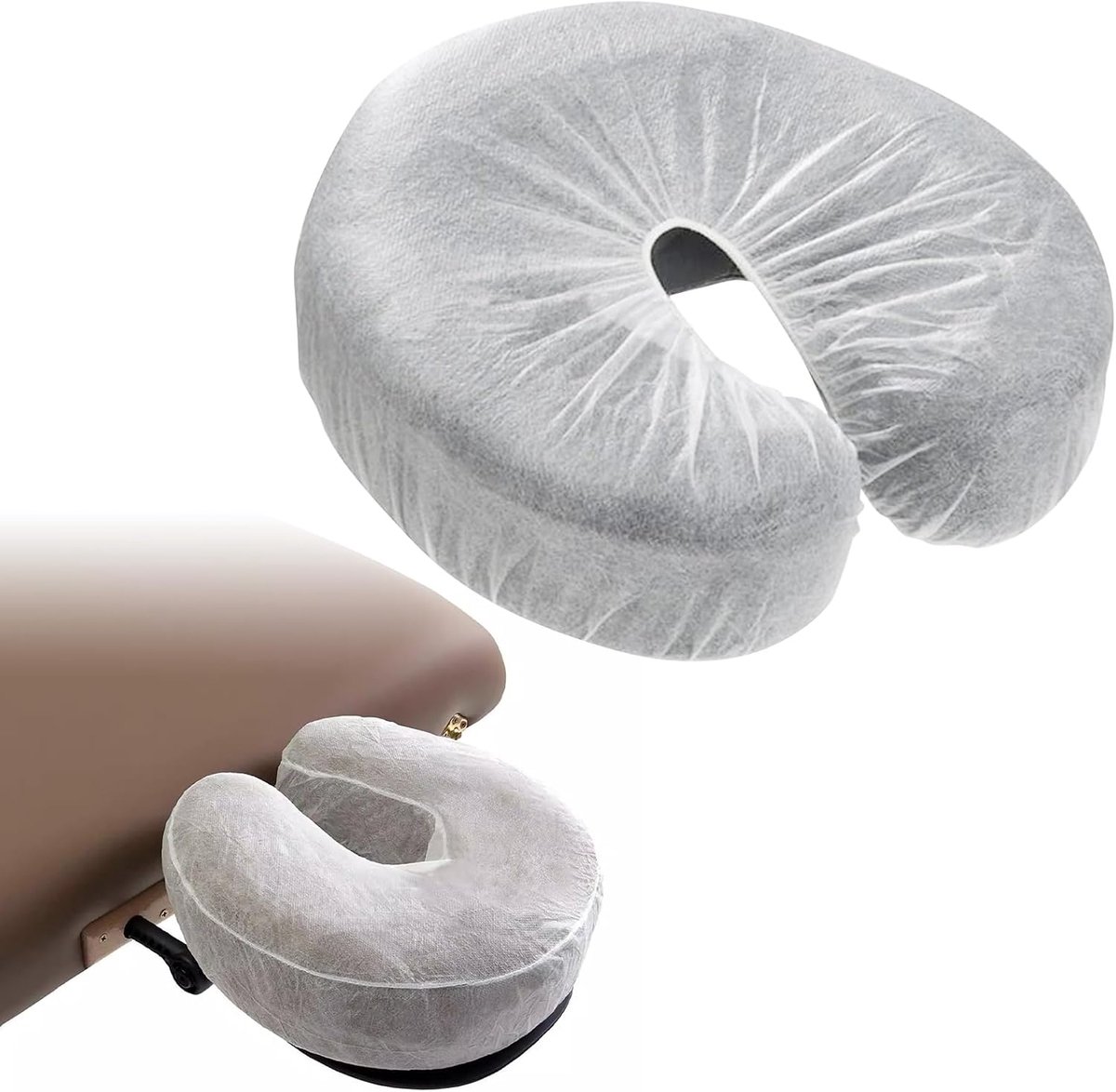 100 stuks neussleufdoeken, massagestoel, gezichtskussens voor massagestoel, neussleutdoek, gezichtskussen, hoofdsteunhoes, spanhoes voor hoofdsteun, massagestoel, hoofdsteunhoes
