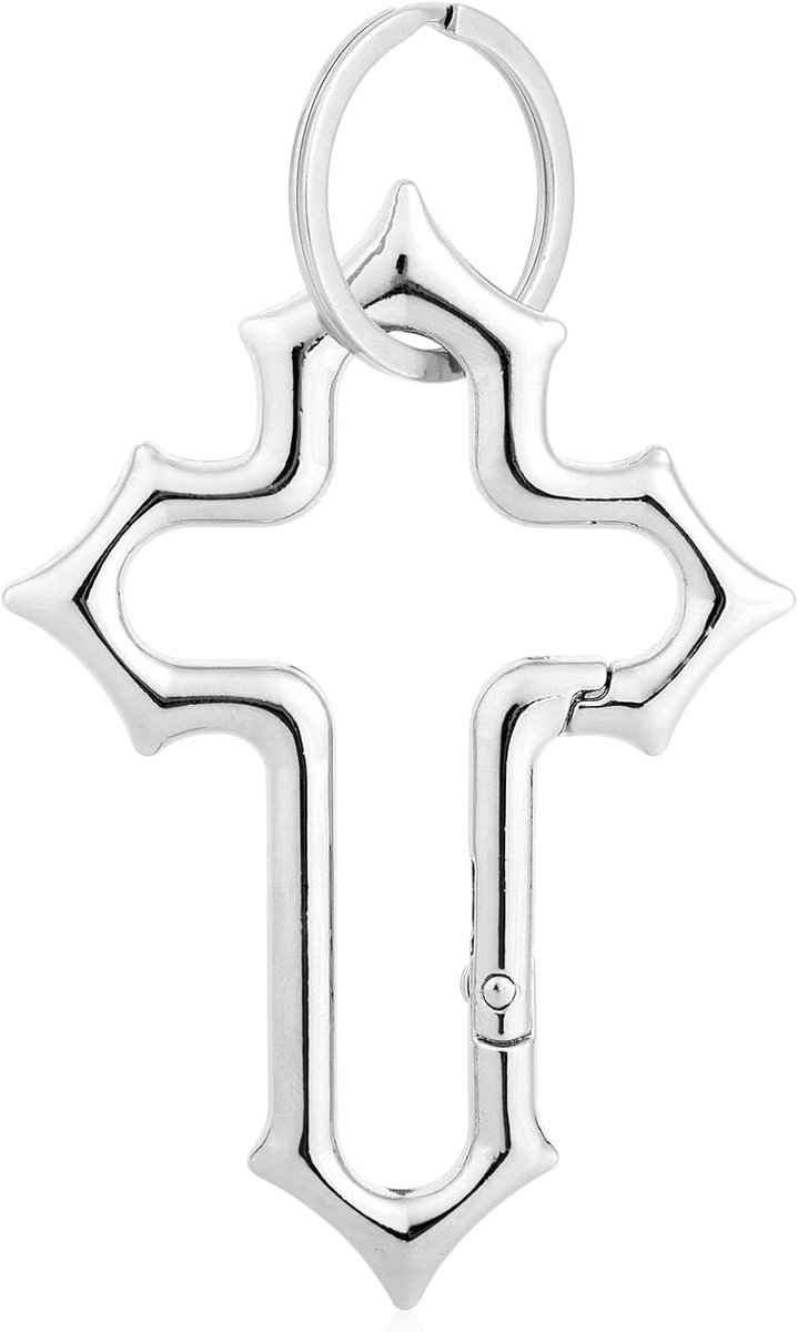 Sleutelhanger Kruiskarabijnhaak, Religieuze Y2K-Stijl Sleutelhangerclip Christelijke Kruiskarabijnhaak op Geloof Gebaseerd Accessoire en Cadeau voor Rugzakken Handtassen Riemlussen Sleutels