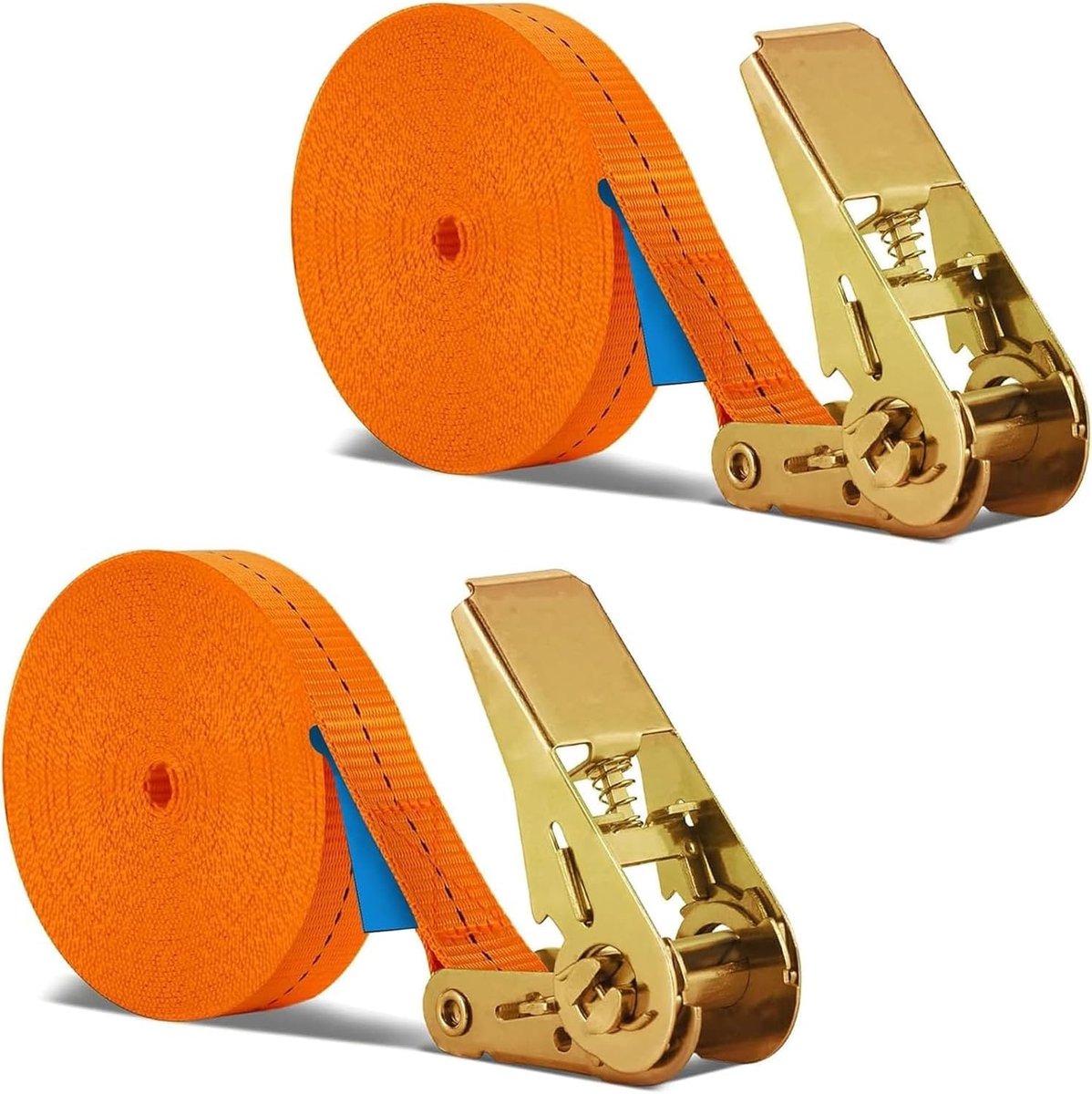 2 stuks x 8 m ratelriemen, 25 mm breed, met robuuste ratel voor belasting tot 1000 kg, voor motorfiets, fiets, vrachtwagen, in totaal 16 m