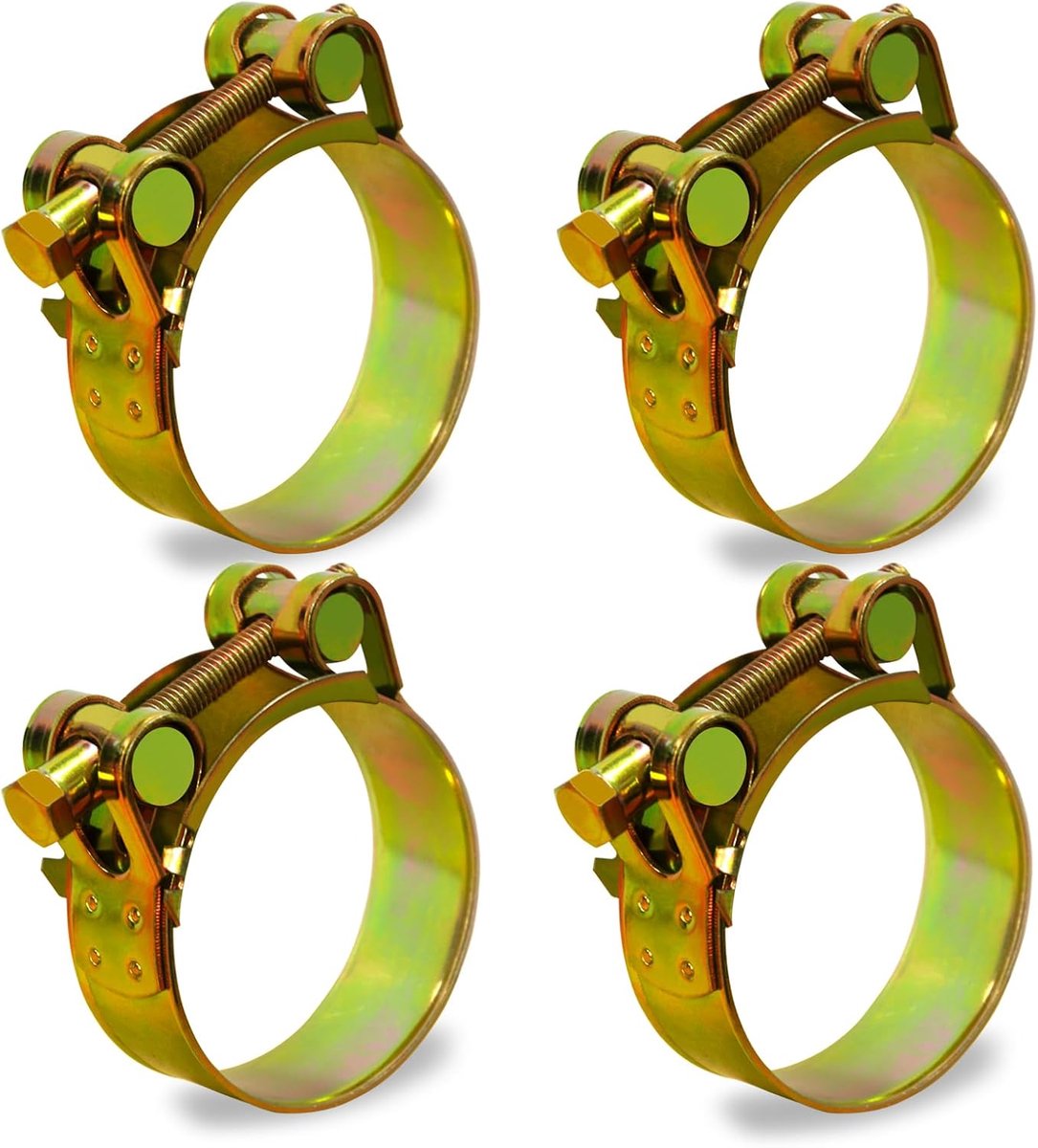 5 stuks klemklem uitlaatklem, 74-79 mm, T-Bolt roestvrijstalen T-klem voor waterleiding, gasleiding, autobuis, uitlaatpijpen, ventilatiekanalen (goud)