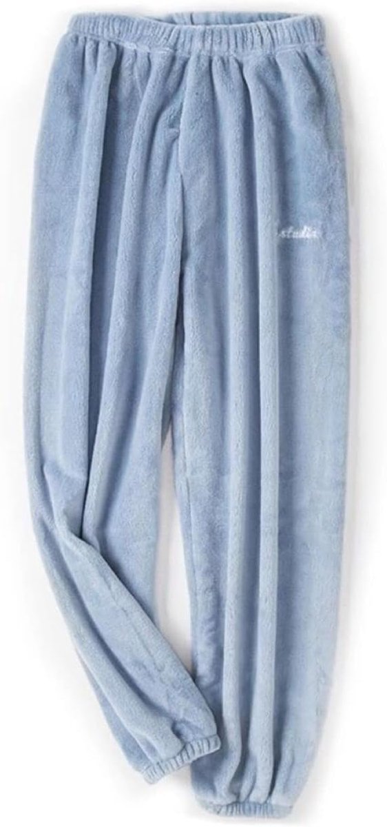 Winterbroek voor dames van koraalfleece, pyjamabroek van zacht fleece, uniseks, elegant, warm, comfortabel, hoge taille, effen, vrijetijdsbroek, teddy nachtkleding