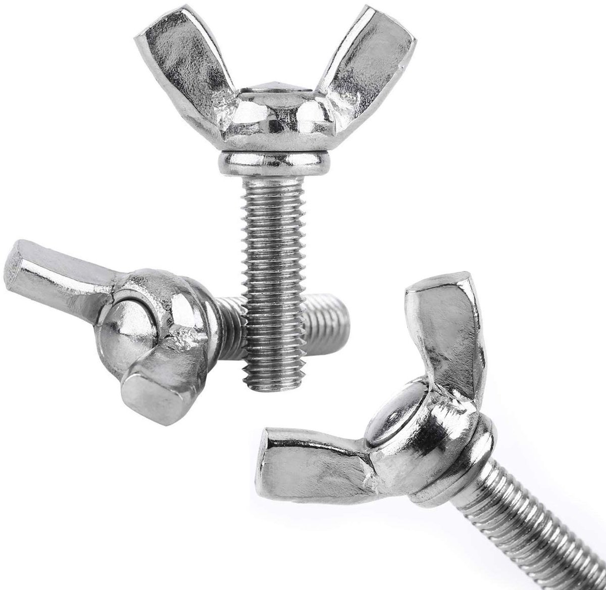 25 stuks Vlindervleugelschroeven M6 (6 mm x 25 mm) vleugelmoeren met bouten, 304 roestvrij stalen duimhandschroeven en bouten bevestigingsmiddel | 25 mm. Praktisch mooi voor displays, huishoudelijke apparaten, communicatie