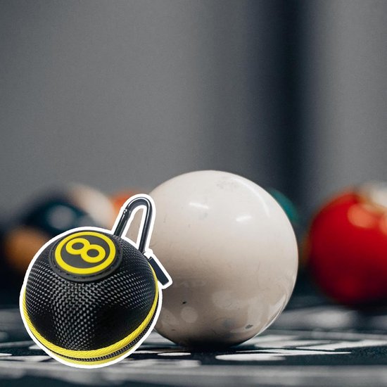 Biljart Bal Houder - Opbergtas Poolbal - Biljart Benodigdheden Opbergen - Hard Beschermend Etui - 7 x 6 cm - Zwart — afbeelding 5
