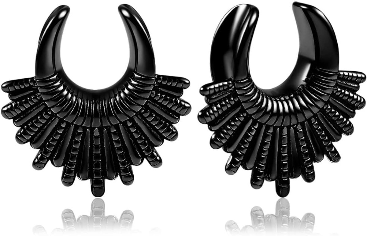 Oorstretcher, oorstretcher, tunnelzadel, roestvrij staal, rek, piercing, 8 mm tot 19 mm, 12mm(1/2"), Metaal