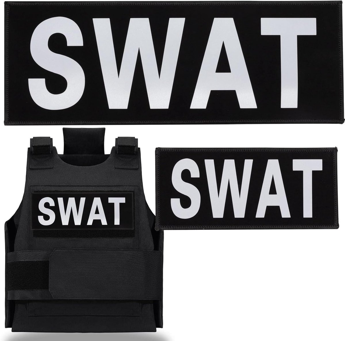 Reflecterende patch, zelfklevend, magisch, reflecterend, met achterpaneel, haak, gesp, reflecterende patches, afneembare patches voor dienstvest voor volwassenen en honden, 2 patches