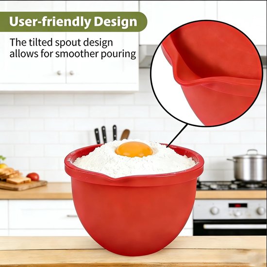 Inzetstuk, compatibel met KitchenAid kom/mengkom 4,8 l (5 Qt), mengkom met deksel, deegkom-inzet, kom-inzetstuk 4 stuks — afbeelding 5