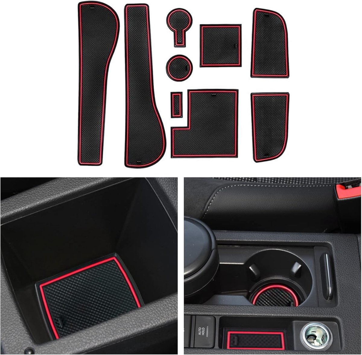 Cup holder rubber mats - anti-slip en stofbestendig - voor Golf 7 7.5 R GTD GTI GTE - SnelShoppen