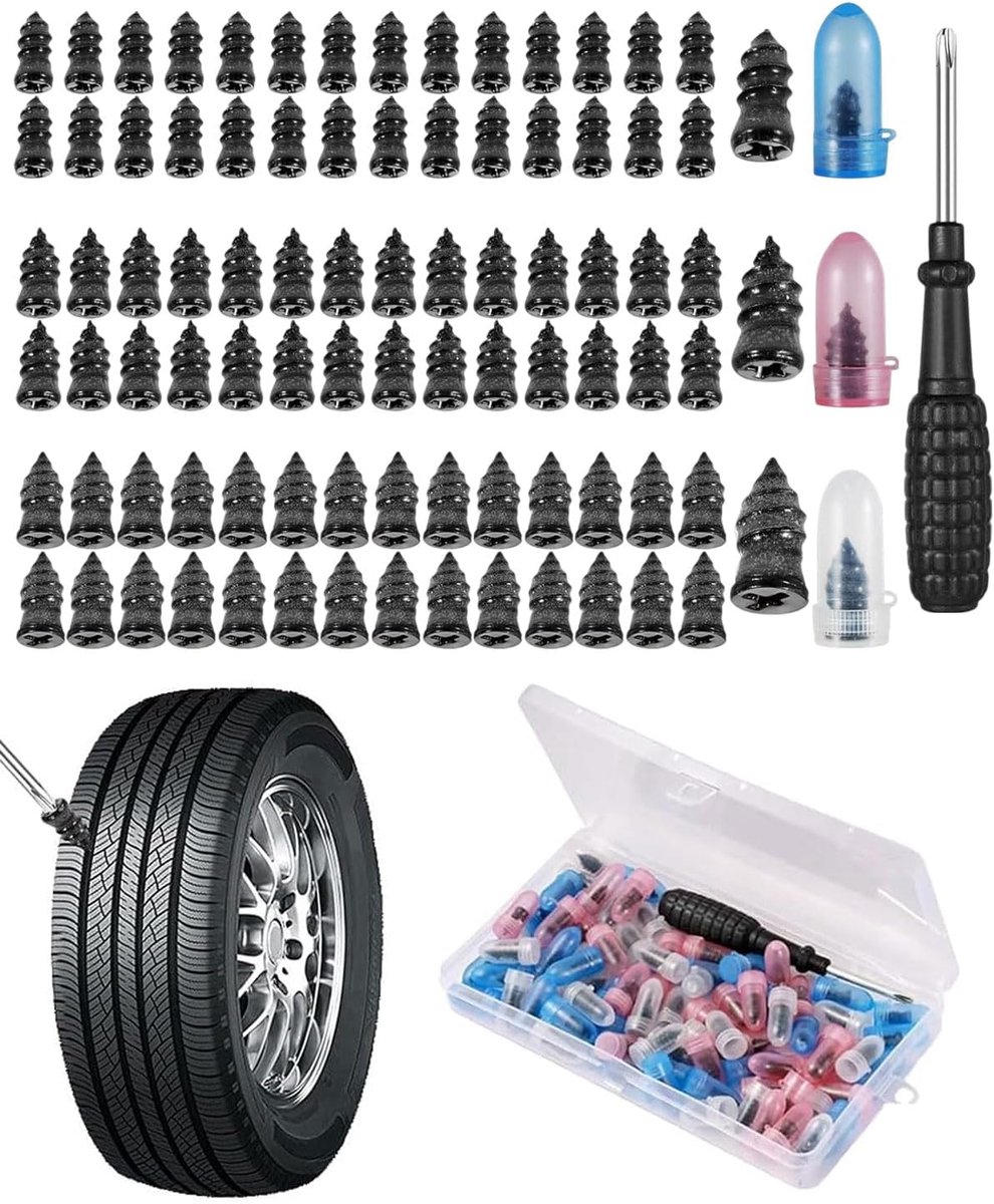 Bandenreparatieset 85 stuks - spijkers met schroevendraaier - groot, middelgroot, klein - SnelShoppen