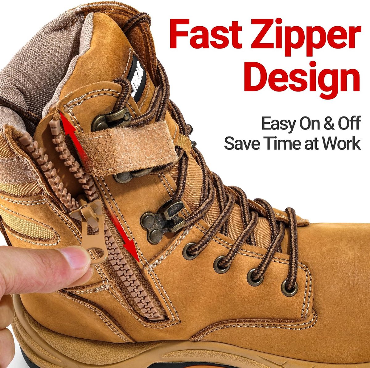 Veiligheidsschoenen 41 EU - Beige - Stalen neus - Comfortabel en antislip - SnelShoppen