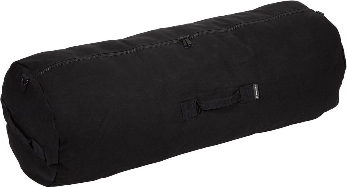 duffel bag met rits - zwart - canvas - ideaal voor zware lasten - SnelShoppen