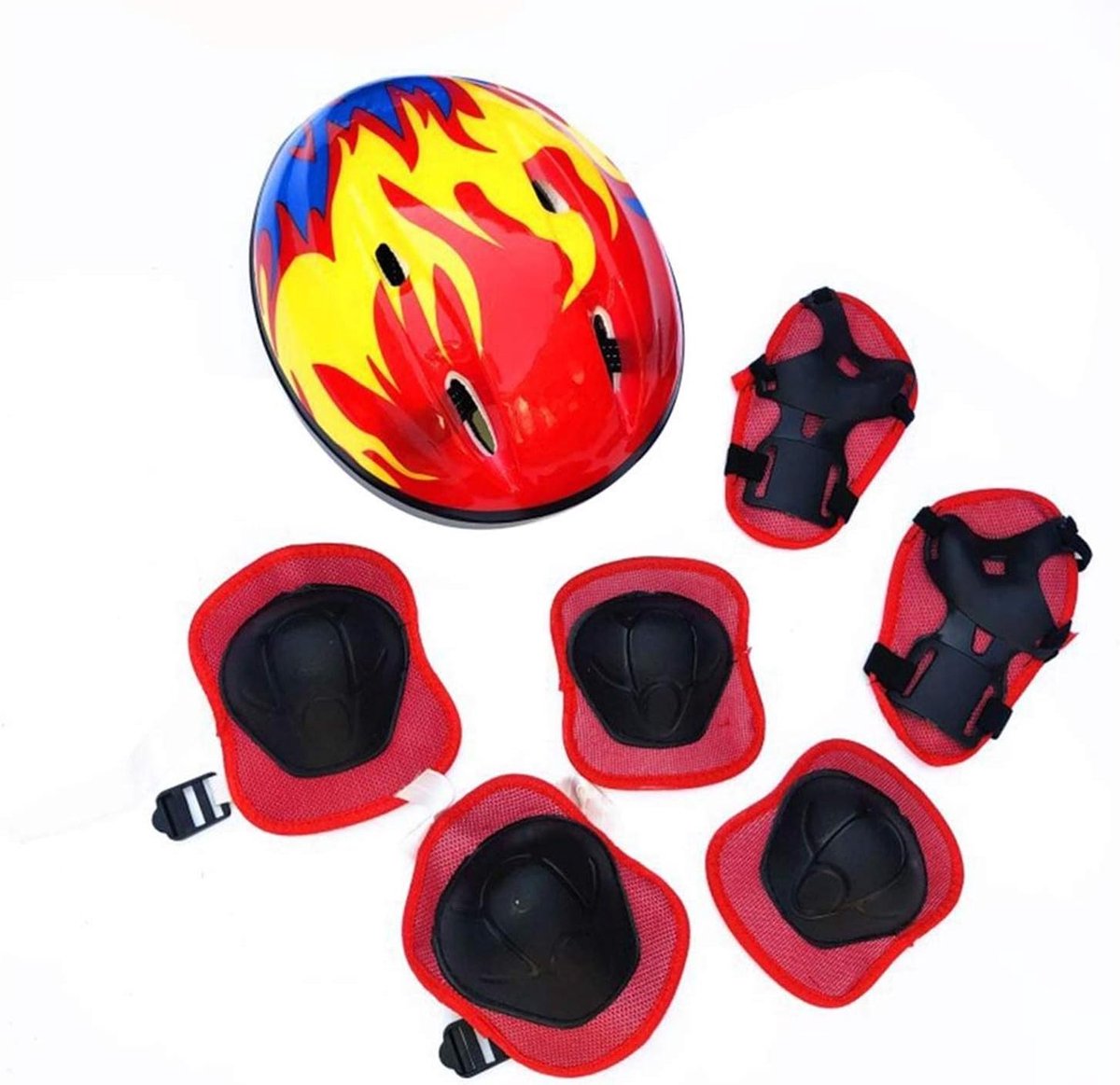 Beschermingsset Kinderen - Valbescherming Sport - Veilig Sporten - 7-Delige Set - Universeel - Rood