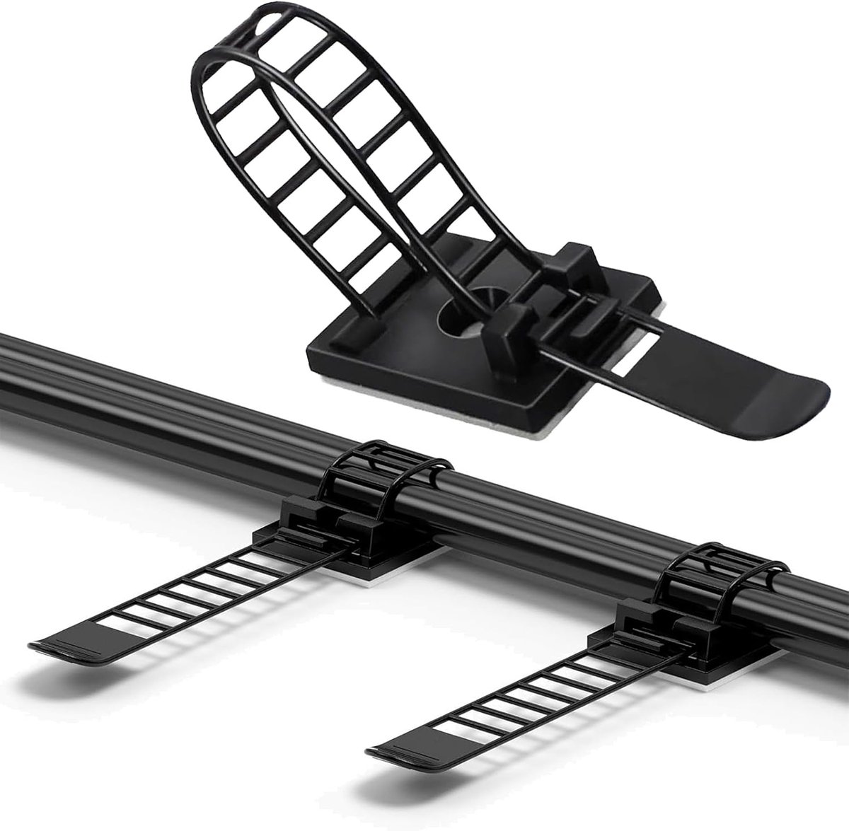 kabelhouder zelfklevend - 50 stuks kabelclips - 3M tape - kabelorganisator voor bureau - SnelShoppen