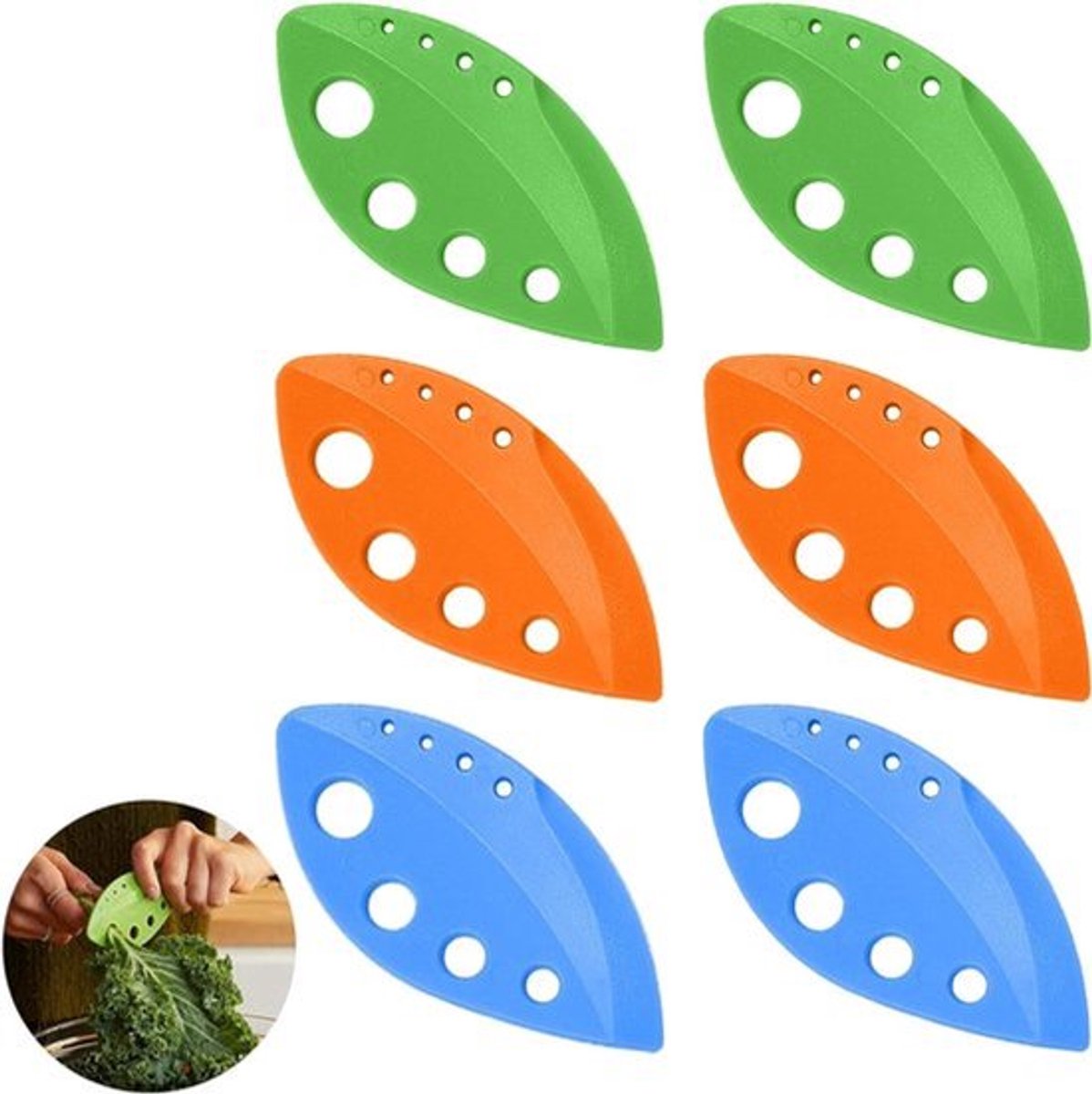 Kruidenschrapers - Blad Kruidenstripper met 8 Gaten - Kruidensnijder voor Snijbiet, Koolzaad, Groen Tijm, Basilicum - Keukenhulp Afstripper Gereedschap Groenteschiller