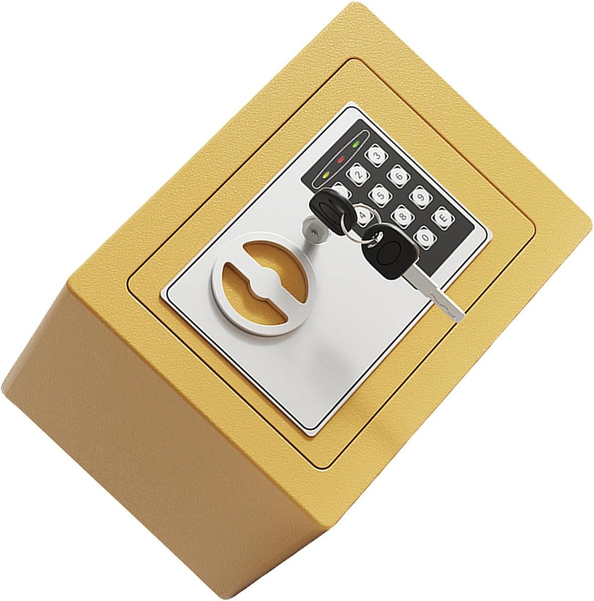 Brandwerende Kluis - Waterdichte Koffer - Waardevolle Spullen Beveiligen - Programmeerbaar Toetsenbord - 27D x 23B x 22H cm - Goud
