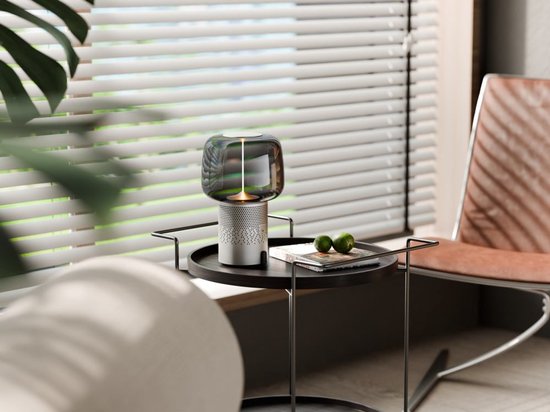 Kooduu Serena Play - Draabare Speaker Lamp - Krachtig Geluid - Dimbaar Licht - Frosted Silver van Kooduu — afbeelding 2