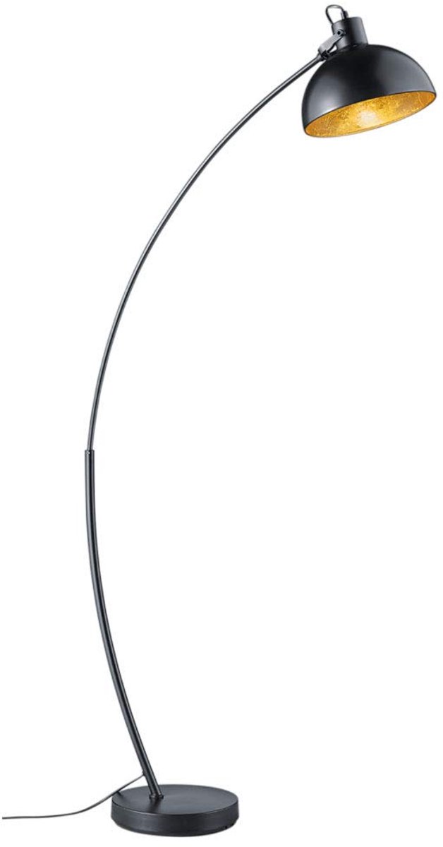 staande lamp 75 x 25 x 160 cm - metaal zwart/goudkleurig - E27 fitting - stijlvol interieur - ShopVlot