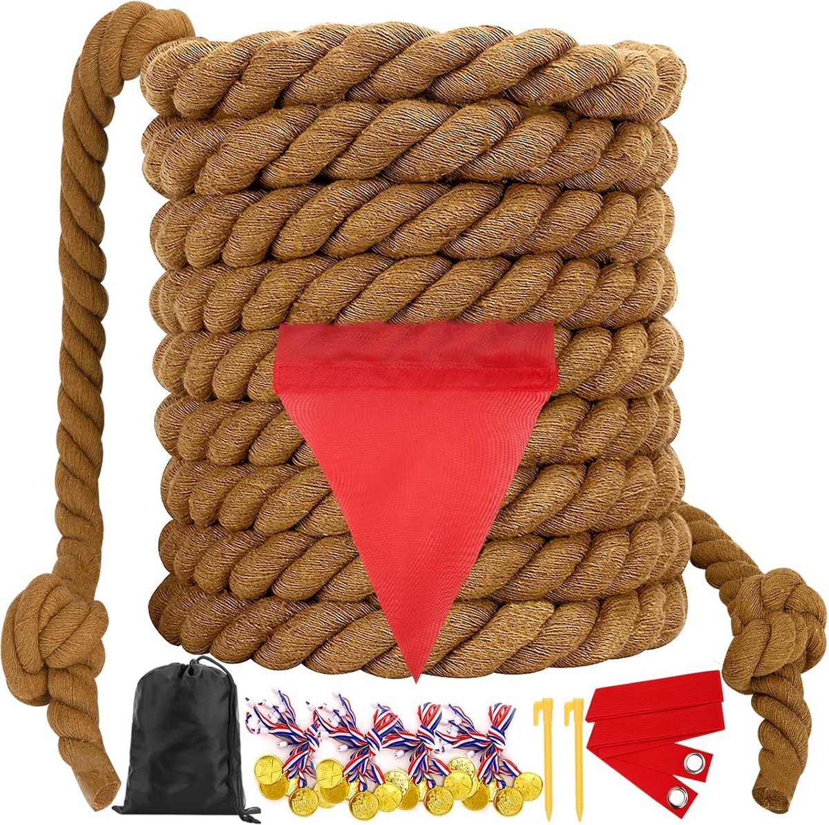 Trekspel touw 150m - Voor kinderen en volwassenen - Ideaal voor buitenactiviteiten - Perfect voor feesten - ShopVlot