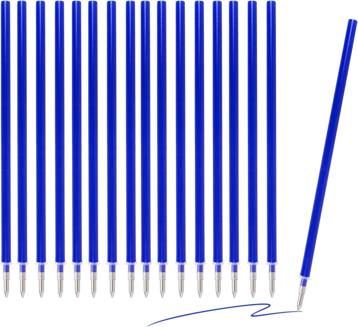 Navullingen uitwisbaar 0,7 mm - 16 blauwe vullingen - voor uitwisbare gelpennen - perfect voor notities - ShopVlot