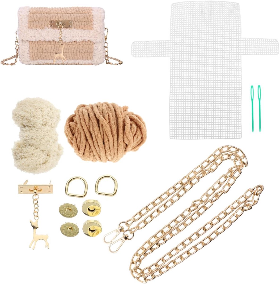 Knitted Handbag Set - Canvas Craft Kit - Unieke tas maken - Creatief cadeau voor geliefden - ShopVlot