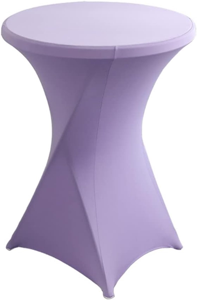 Bistrotafelhoes 80-85 cm - Elegant lichtpaars - Stretchmateriaal met 4 voetlussen - Perfect voor feestjes - ShopVlot