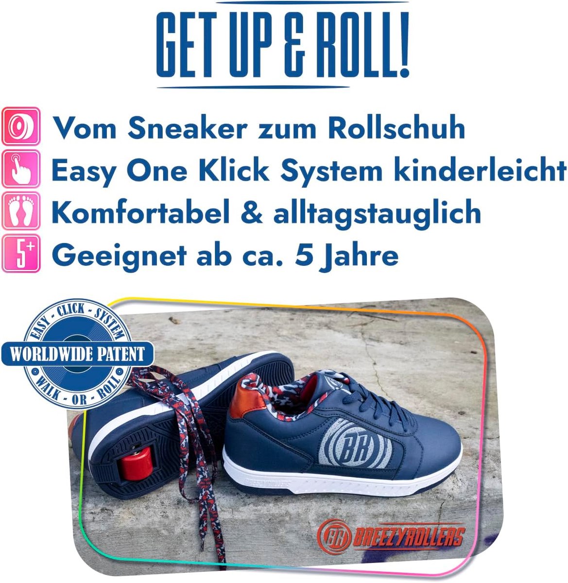 Roller schoenen voor kinderen BREEZY ROLLERS met wielen van straat- naar rolschaatsen in seconden ShopVlot