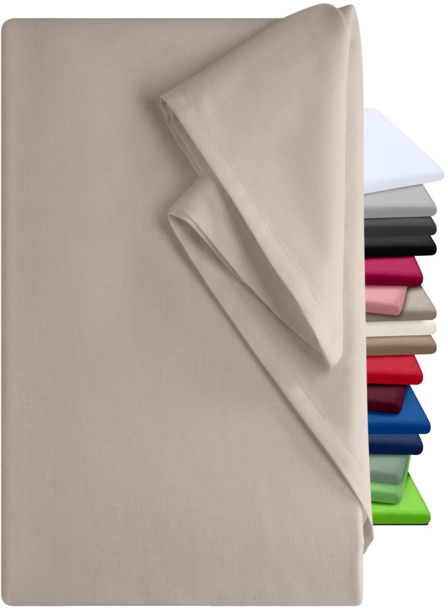 Bedlaken 180 x 275 cm - 100% katoen - linnen laken zonder elastiek - ideaal voor kamperen - ShopVlot