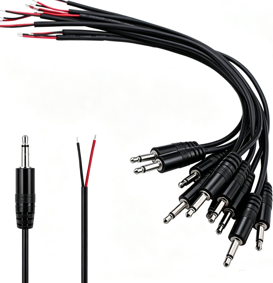 Jack 3.5 mm mono - 2-pins stereo jack - 25 cm kabel - ideaal voor audio toepassingen - ShopVlot