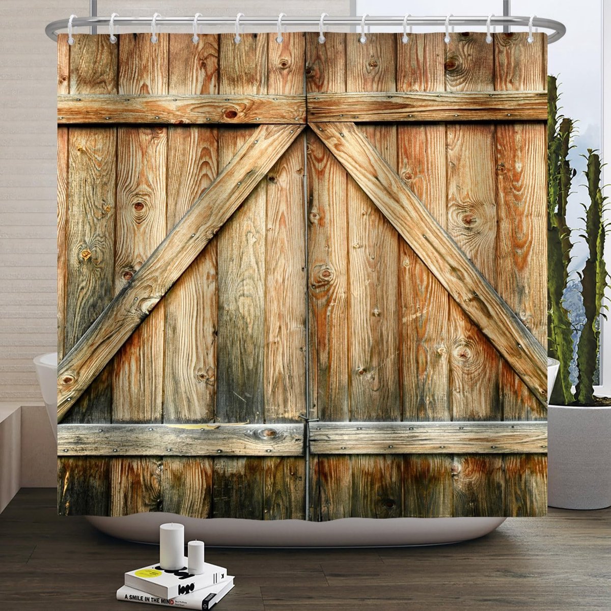 Douchegordijn 72 x 72 inch - Retro boerderijlook - Waterdicht polyester - Ideaal voor landelijke inrichting - ShopVlot