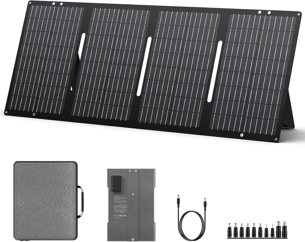 Zonnepaneel 60 W - Vouwbaar - USB/Type C/DC uitgang - Ideaal voor kamperen - SnelShoppen