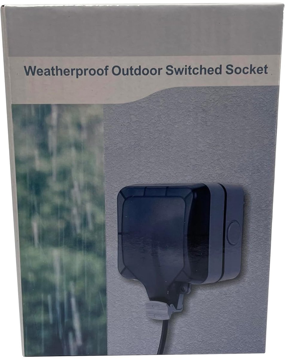 Buitenstopcontact waterdicht IP66 - met schakelaar en controlelampje - opbouw met klapdeksel - SnelShoppen