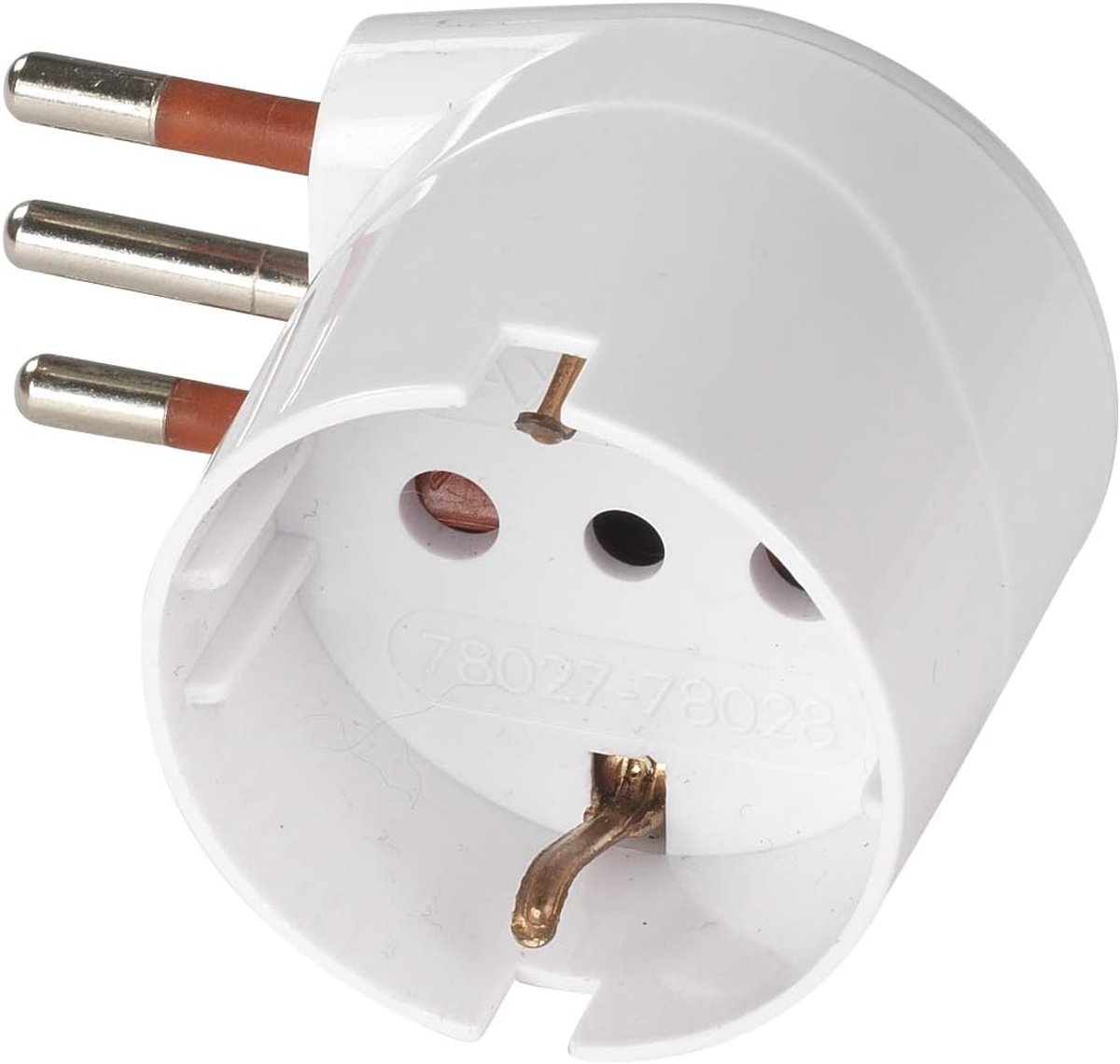 Schuko adapter 90° space-saving - wit - 10A 2P+T - ideaal voor krappe ruimtes - SnelShoppen